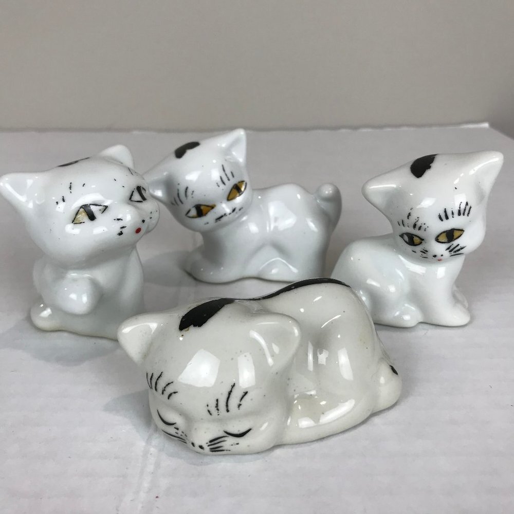 Vintage set of 4 Playful Kittens